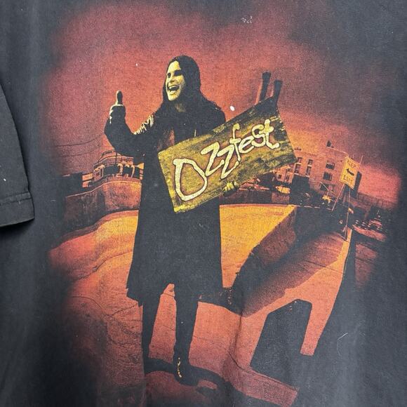 Vintage 1998 Ozzy Osborne Ozzfest Black Shirt Tour Incubus Motörhead Large SOAD - Picture 3 of 9